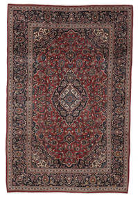 絨毯 オリエンタル カシャン 200X301 ブラック/ダークレッド (ウール, ペルシャ/イラン)