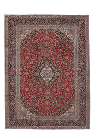 258X349 Alfombra Oriental Keshan Rojo Oscuro/Negro Grande (Lana, Persia/Irán) Carpetvista