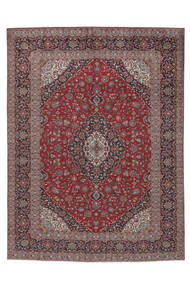 294X394 Tapete Oriental Kashan Vermelho Escuro/Castanho Grande (Lã, Pérsia/Irão) Carpetvista