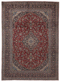 絨毯 ペルシャ カシャン 293X406 ブラック/茶色 大きな (ウール, ペルシャ/イラン)