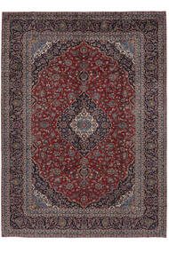 Tapete Oriental Kashan 290X402 Preto/Vermelho Escuro Grande (Lã, Pérsia/Irão)
