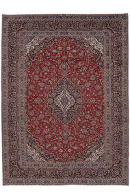 292X404 Alfombra Oriental Keshan Negro/Rojo Oscuro Grande (Lana, Persia/Irán) Carpetvista