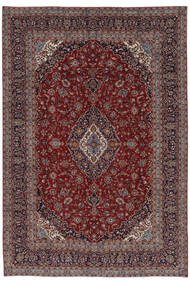Tapete Oriental Kashan 288X429 Preto/Vermelho Escuro Grande (Lã, Pérsia/Irão)