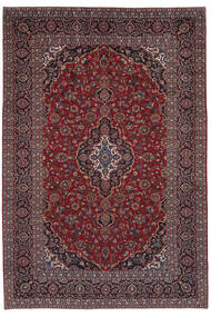 266X393 Tapis D'orient Kashan Noir/Rouge Foncé Grand (Laine, Perse/Iran) Carpetvista