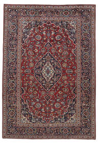  Persischer Keshan Teppich 240X347 Schwarz/Dunkelrot (Wolle, Persien/Iran)