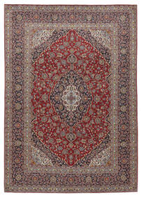 248X353 Tapete Kashan Oriental Vermelho Escuro/Castanho (Lã, Pérsia/Irão) Carpetvista
