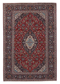  Orientalsk Keshan Teppe 245X356 Svart/Mørk Rød Ull, Persia/Iran Carpetvista