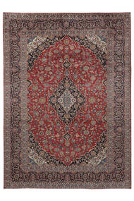 292X403 Tapete Oriental Kashan Castanho/Vermelho Escuro Grande (Lã, Pérsia/Irão) Carpetvista