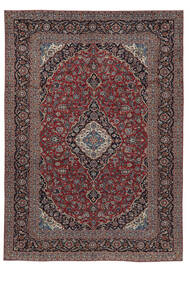 絨毯 カシャン 291X410 ブラック/ダークレッド 大きな (ウール, ペルシャ/イラン)