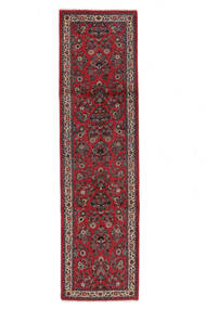 83X305 Alfombra Sarough Oriental De Pasillo Rojo Oscuro/Negro (Lana, Persia/Irán) Carpetvista