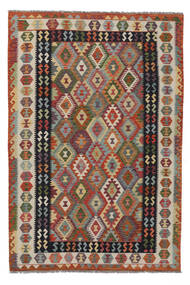 Kelim Afghan Old Stil Teppich 199X295 Dunkelrot/Schwarz Wolle, Afghanistan Carpetvista