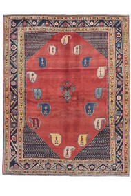 絨毯 ギャッベ キャシュクリ 168X220 ダークレッド/茶色 (ウール, ペルシャ/イラン)