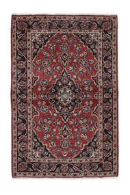 101X153 絨毯 オリエンタル カシャン ブラック/ダークレッド (ウール, ペルシャ/イラン) Carpetvista
