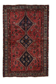 Shiraz Teppich 145X231 Schwarz/Dunkelrot Wolle, Persien/Iran Carpetvista