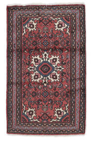 Hosseinabad Teppich 71X115 Schwarz/Dunkelrot Wolle, Persien/Iran Carpetvista