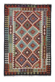 Kelim Afghan Old Stil Teppich 125X190 Dunkelrot/Schwarz Wolle, Afghanistan Carpetvista