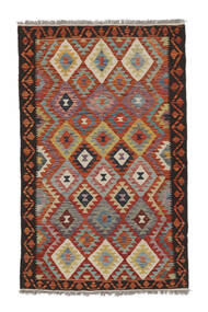 絨毯 オリエンタル キリム アフガン オールド スタイル 126X201 ダークレッド/ブラック (ウール, アフガニスタン)