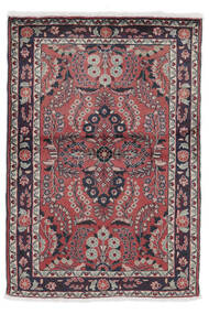 88X126 Hamadan Teppe Orientalsk Mørk Rød/Svart (Ull, Persia/Iran) Carpetvista