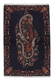  Kashmar Rug 90X140 Persian Wool Black/Dark Red Small Carpetvista