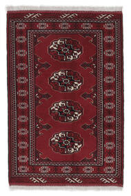 Tappeto Persiano Turkaman 83X128 Nero/Rosso Scuro (Lana, Persia/Iran)