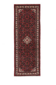  Persisk Hosseinabad Teppe 70X192 Svart/Mørk Rød Carpetvista