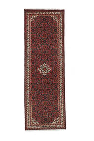 61X195 絨毯 オリエンタル ハマダン 廊下 カーペット ブラック/ダークレッド (ウール, ペルシャ/イラン) Carpetvista