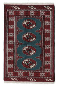 83X126 絨毯 オリエンタル トルクメン ブラック/茶色 (ウール, ペルシャ/イラン) Carpetvista