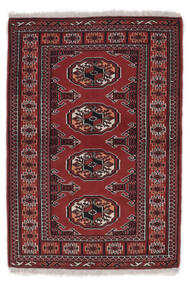  Persischer Turkaman Teppich 82X118 Schwarz/Dunkelrot (Wolle, Persien/Iran