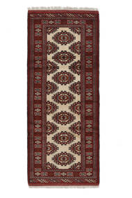  Persischer Turkaman Teppich 83X196 Schwarz/Dunkelrot Carpetvista