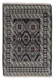 絨毯 ペルシャ バルーチ 88X127 ブラック/ダークグレー (ウール, ペルシャ/イラン)