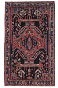 125X225 Nahavand Tæppe Orientalsk Sort/Mørkerød (Uld, Persien/Iran) Carpetvista