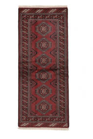  Persian Turkaman Rug 83X193 Black/Dark Red Carpetvista