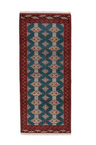 86X198 Tappeto Turkaman Orientale Passatoie Nero/Rosso Scuro (Lana, Persia/Iran) Carpetvista