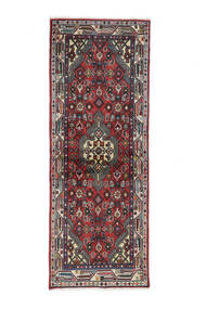 絨毯 オリエンタル アサダバード 74X198 廊下 カーペット ブラック/ダークレッド (ウール, ペルシャ/イラン)