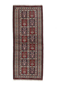  Persisk Turkaman Teppe 83X201 Svart/Mørk Rød Carpetvista