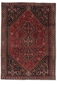  207X292 Shiraz Teppe Svart/Mørk Rød Persia/Iran Carpetvista