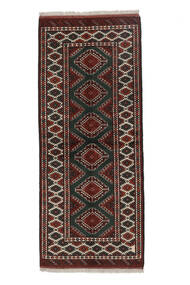  Oriental Turkaman Rug 85X202 Runner
 Black/Brown Wool, Persia/Iran Carpetvista
