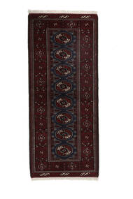 86X197 Turkaman Teppich Orientalischer Läufer Schwarz (Wolle, Persien/Iran) Carpetvista
