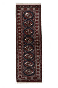 63X183 Tapis Turkaman D'orient De Couloir Noir (Laine, Perse/Iran) Carpetvista