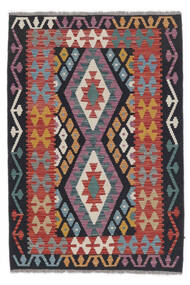  Orientalsk Kelim Afghan Old Style Teppe 103X151 Mørk Rød/Svart Ull, Afghanistan Carpetvista