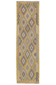 81X286 Kelim Afghan Old Stil Teppich Orientalischer Läufer Braun/Orange (Wolle, Afghanistan) Carpetvista