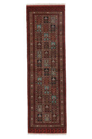 Turkaman Rug 87X282 Runner
 Black/Dark Red Wool, Persia/Iran Carpetvista