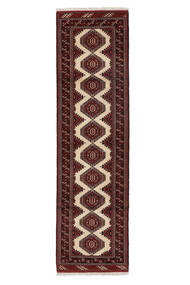  Persischer Turkaman Teppich 81X290 Läufer Schwarz/Dunkelrot (Wolle, Persien/Iran)