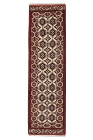 87X293 Turkaman Teppich Orientalischer Läufer Schwarz/Braun (Wolle, Persien/Iran) Carpetvista