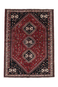  181X250 Shiraz Vloerkleed Zwart/Donkerrood Perzië/Iran Carpetvista
