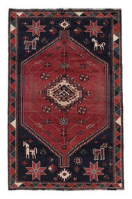  Orientalisk Shiraz Matta 164X252 Svart/Mörkröd Ull, Persien/Iran Carpetvista