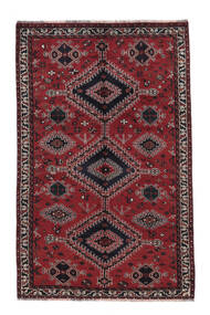 Shiraz Teppich 154X241 Schwarz/Dunkelrot Wolle, Persien/Iran Carpetvista