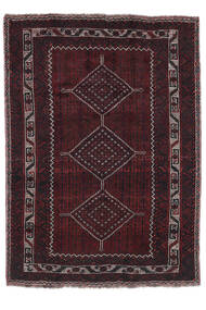 Tapete Shiraz 190X264 Preto/Vermelho Escuro (Lã, Pérsia/Irão)