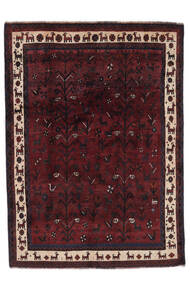 Tapete Shiraz 182X250 Preto/Vermelho Escuro (Lã, Pérsia/Irão)