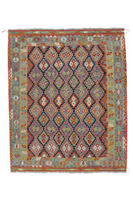 絨毯 オリエンタル キリム アフガン オールド スタイル 200X238 茶色/ダークレッド (ウール, アフガニスタン)